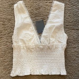 White lace tank top